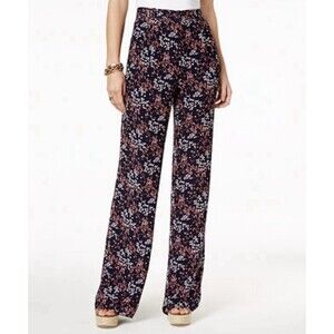 Kors Michael Kors Wide-Leg Floral Palazzo Pants Sz 4 Pleated NWT Beach Coastal